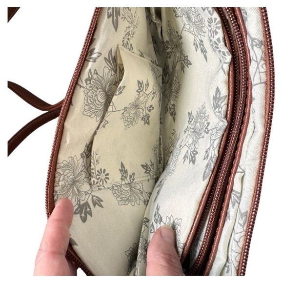 Crossbody Bag‎ Cognac shoulder purse 3 compartment - Picture 6 of 6